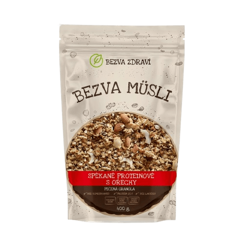 BEZVA MÜSLI Pečené proteínové müsli s orechmi 400 g