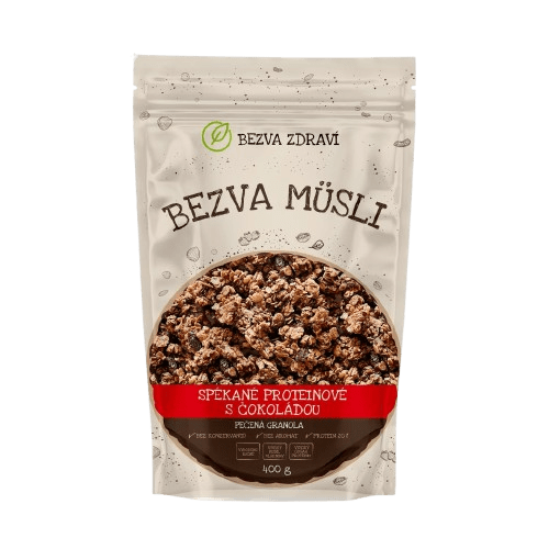BEZVA MÜSLI Pečené proteínové müsli s čokoládou 400 g