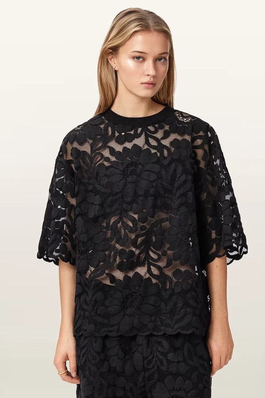 AllSaints blúzka dámska čipkovaná AMELIE