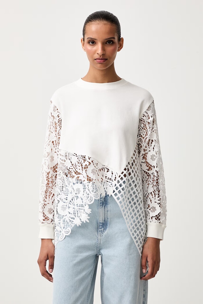 AllSaints blúzka dámska bavlnená s elastanom MALORIE LS TOP