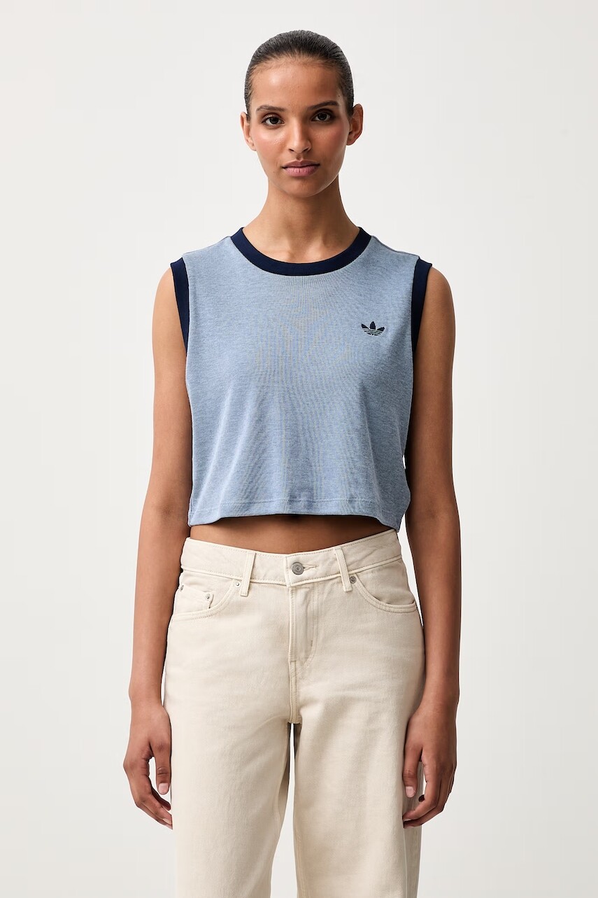 adidas Originals crop top dámsky s modalom Heather