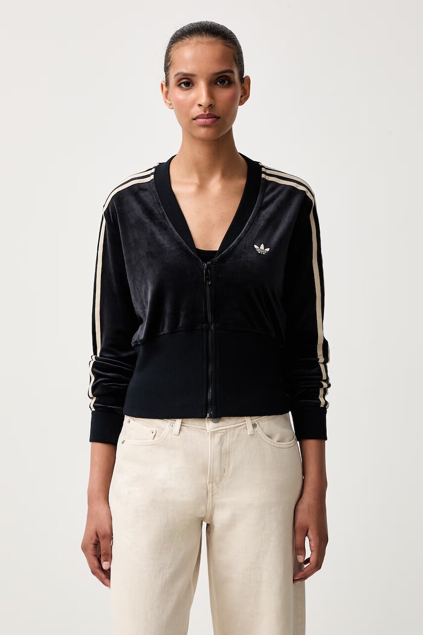 adidas Originals mikina na zips dámska zamatová