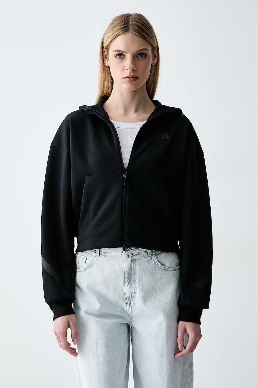 adidas mikina na zips s kapucňou dámska s bavlnou Z.N.E