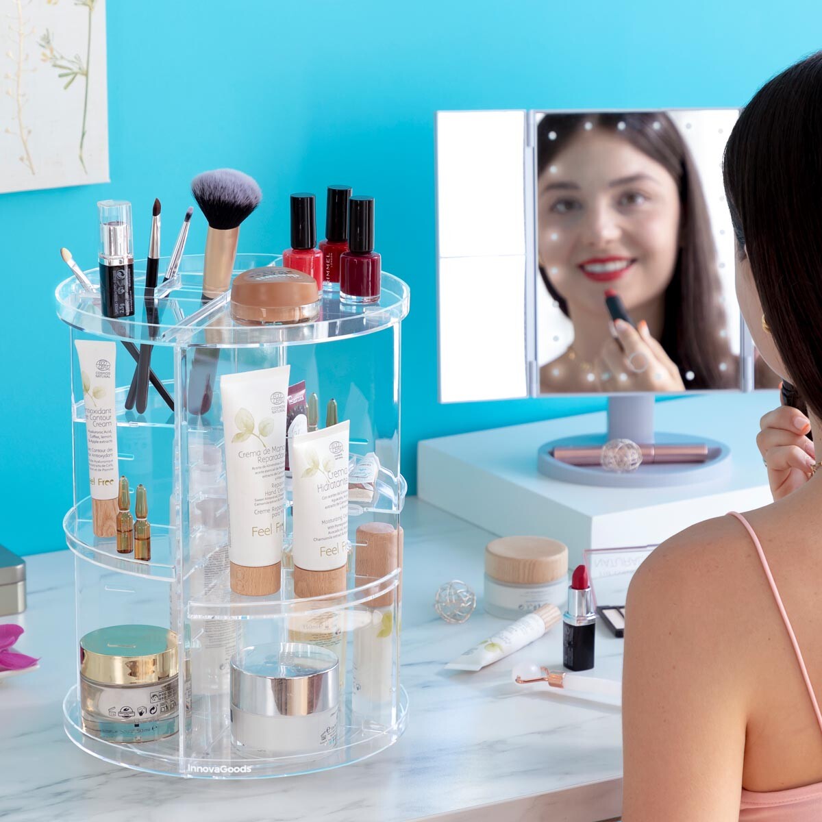 Rotačný organizér pre make-up Rolkup