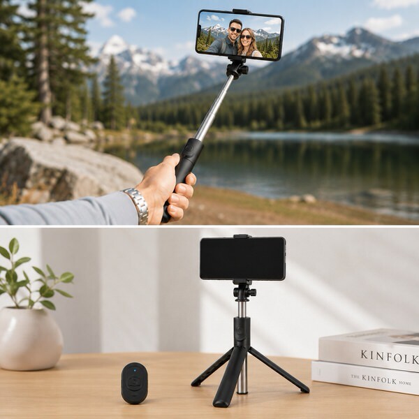 Selfie tyč a tripod s diaľkovým ovládaním