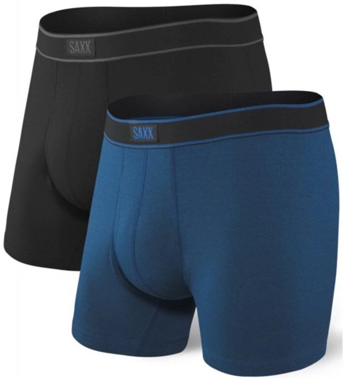Saxx DAYTRIPPER BB FLY 2PK black/city blue heather Veľkosť: XXL
