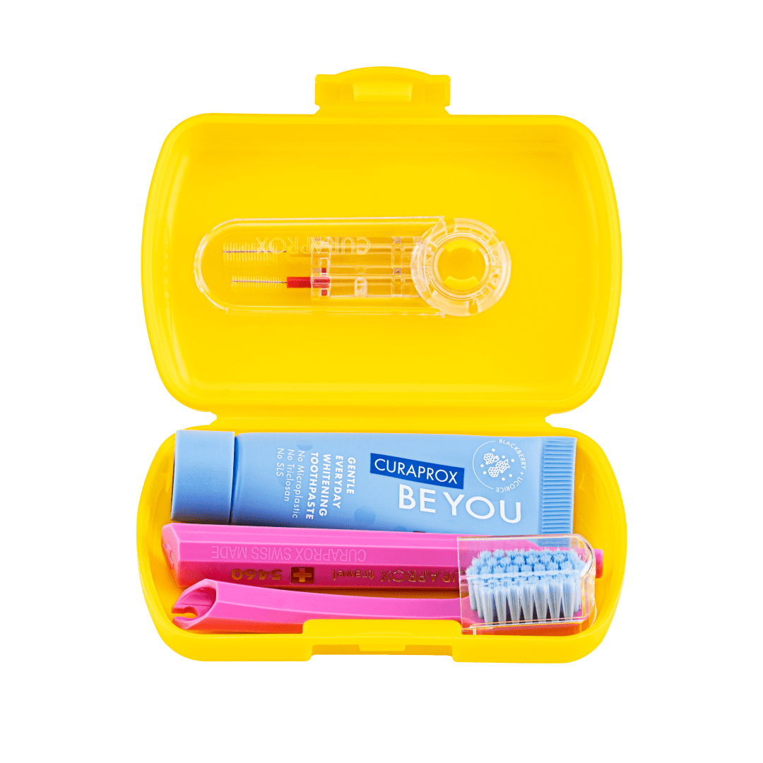 CURAPROX Travel set žltý NEW 1 ks