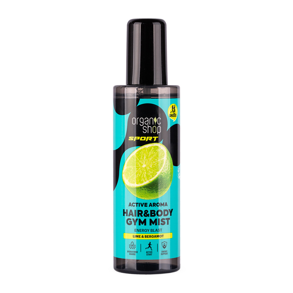ORGANIC SHOP SPORT Osviežujúci sprej na vlasy a telo Limetka a bergamot 200 ml