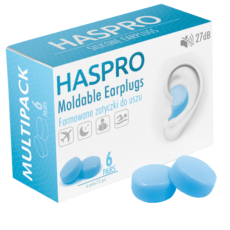 HASPRO Mold6 silikónové štuple do uší, modré 6 x 12 ks