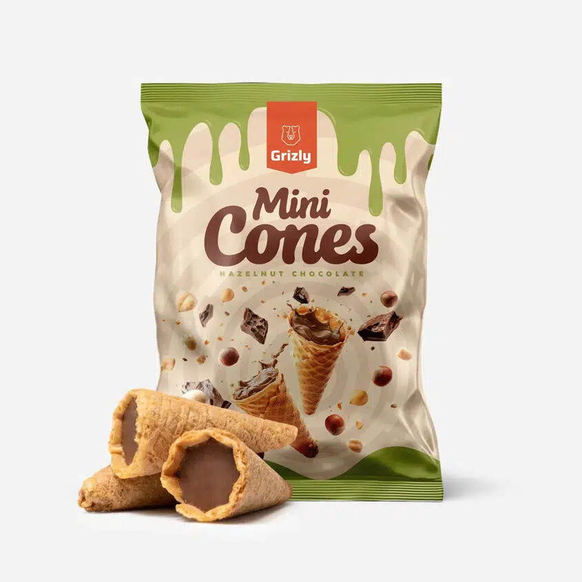 GRIZLY Mini kornútky lieskovoorechové 150 g