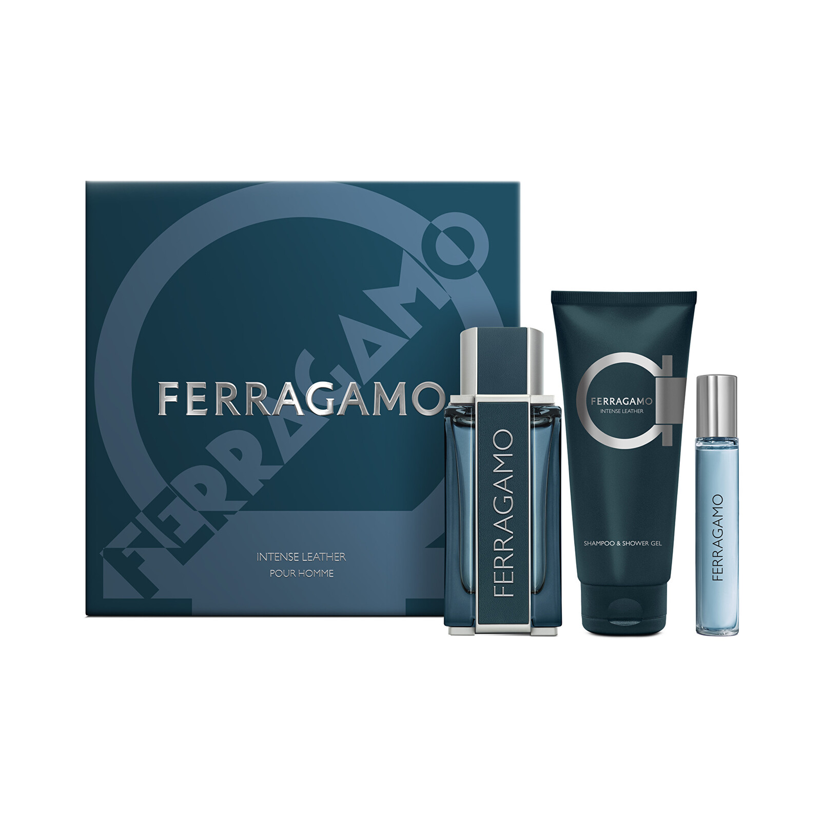 Salvatore Ferragamo Ferragamo Intense Leather - EDP 100 ml + sprchový gel 100 ml + EDP 15 ml