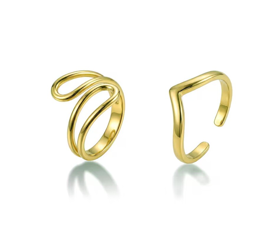 Victoria Walls Elegantný set pozlátených prsteňov VWS260867G (2x prsteň)