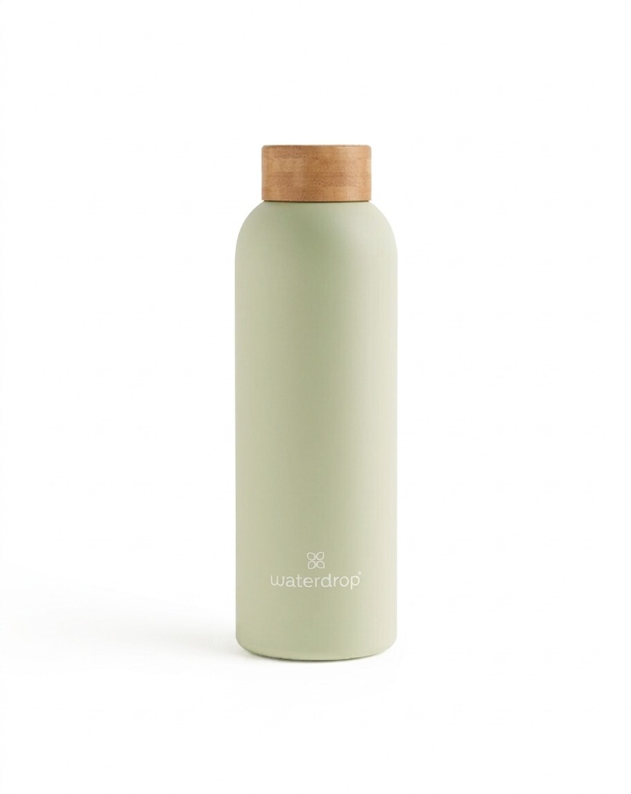 Waterdrop Termo nerezová fľaša 600 ml - Pastelová olivová matná