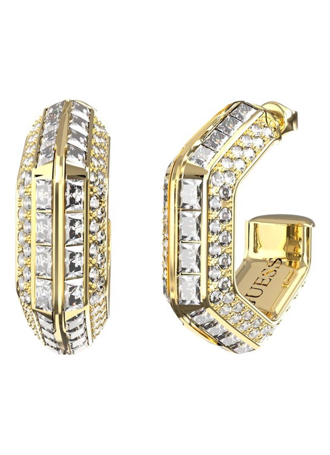 Guess Pozlátené kruhové náušnice Lioness Queen JUBE06188JWYGT/U