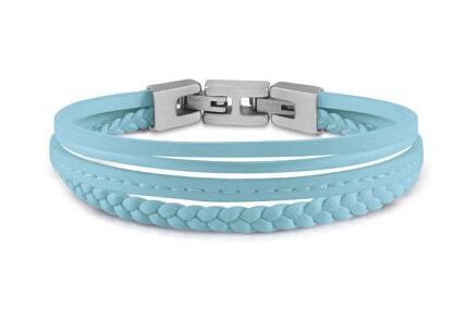 Guess Svetlo modrý kožený náramok Malibu JUMB01345JWSTBBT/U