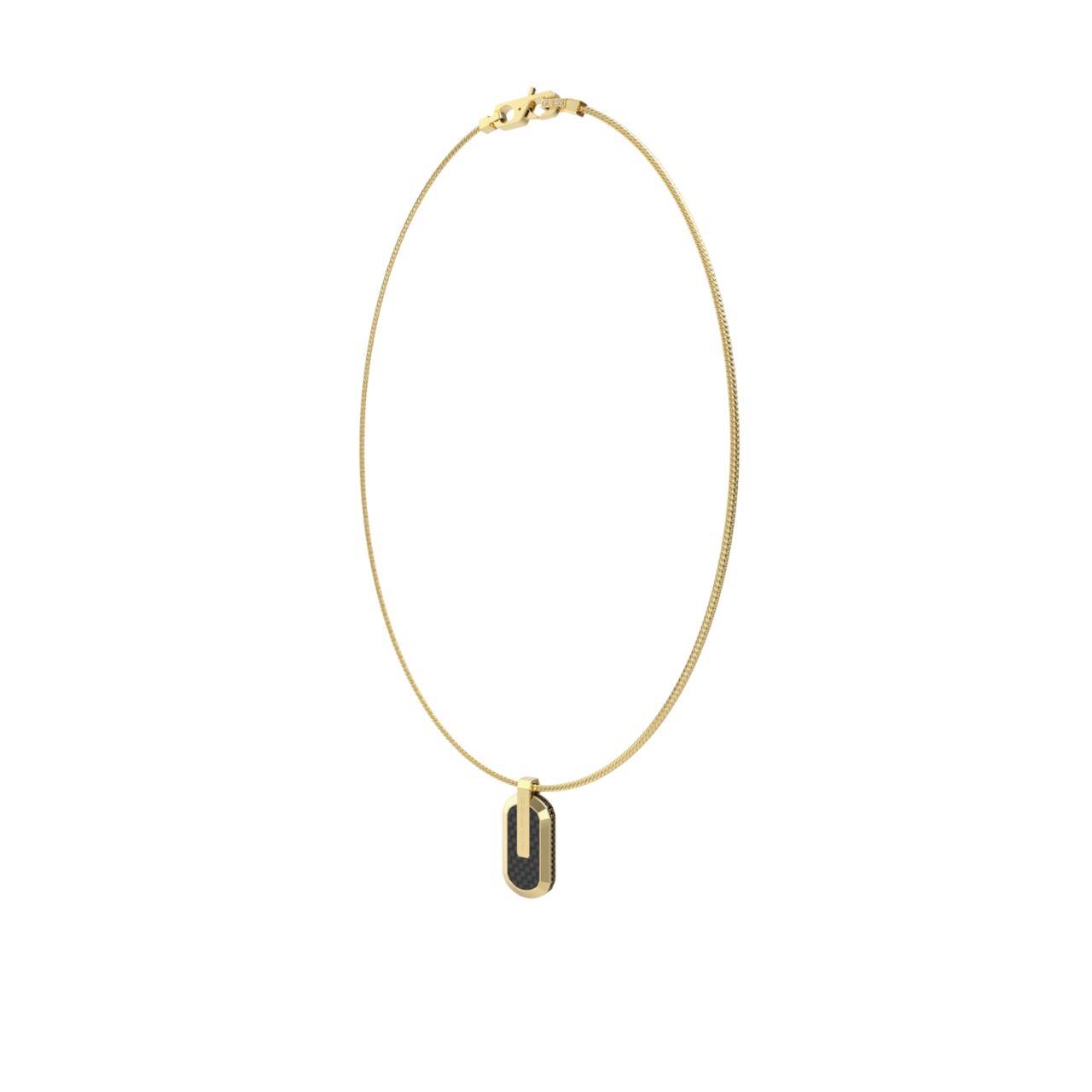 Guess Pánsky pozlátený náhrdelník z ocele Racer Tag JUMN04038JWYGBKT