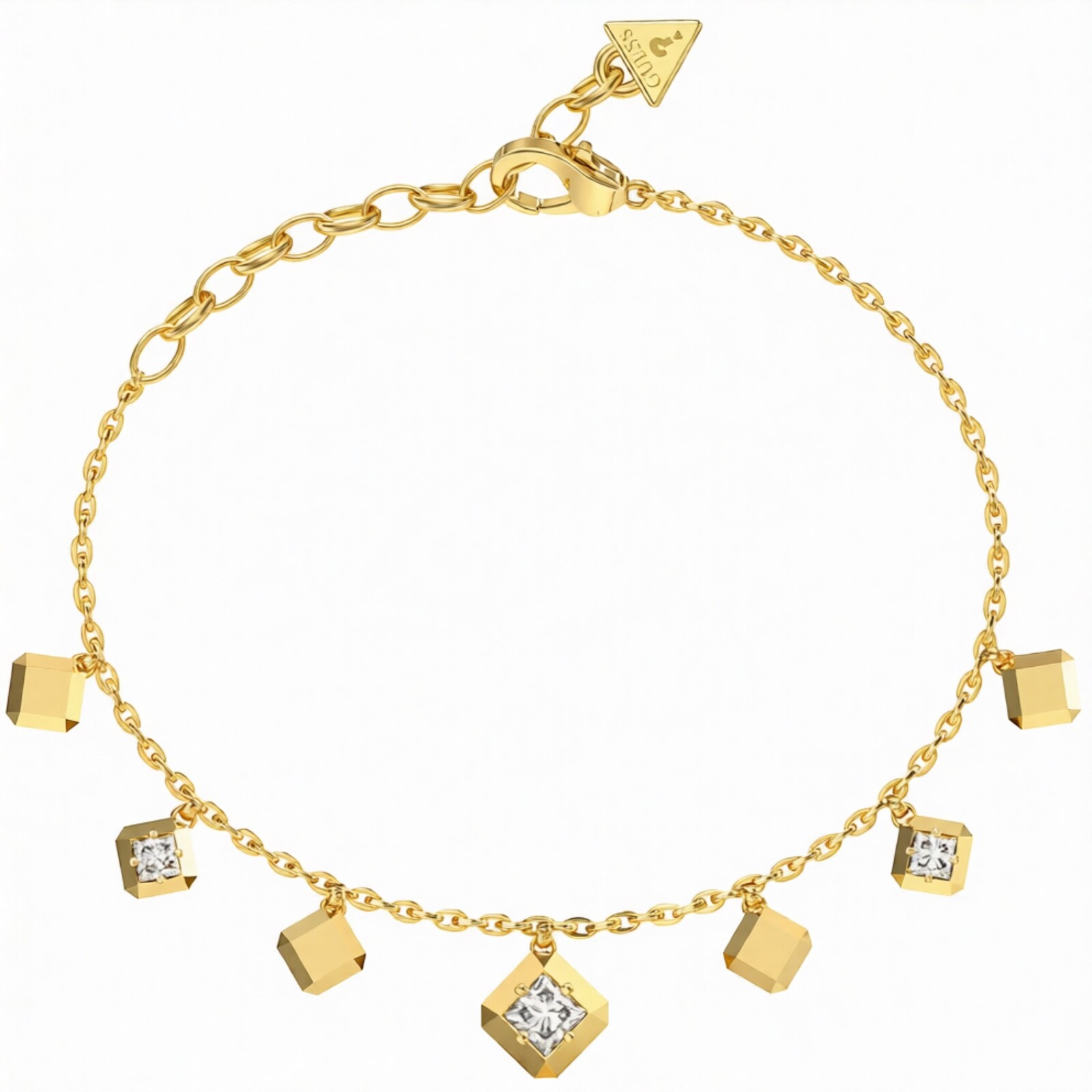 Guess Úchvatný pozlátený náramok Ace Of Diamonds JUBB06179JWYG 18,4 cm
