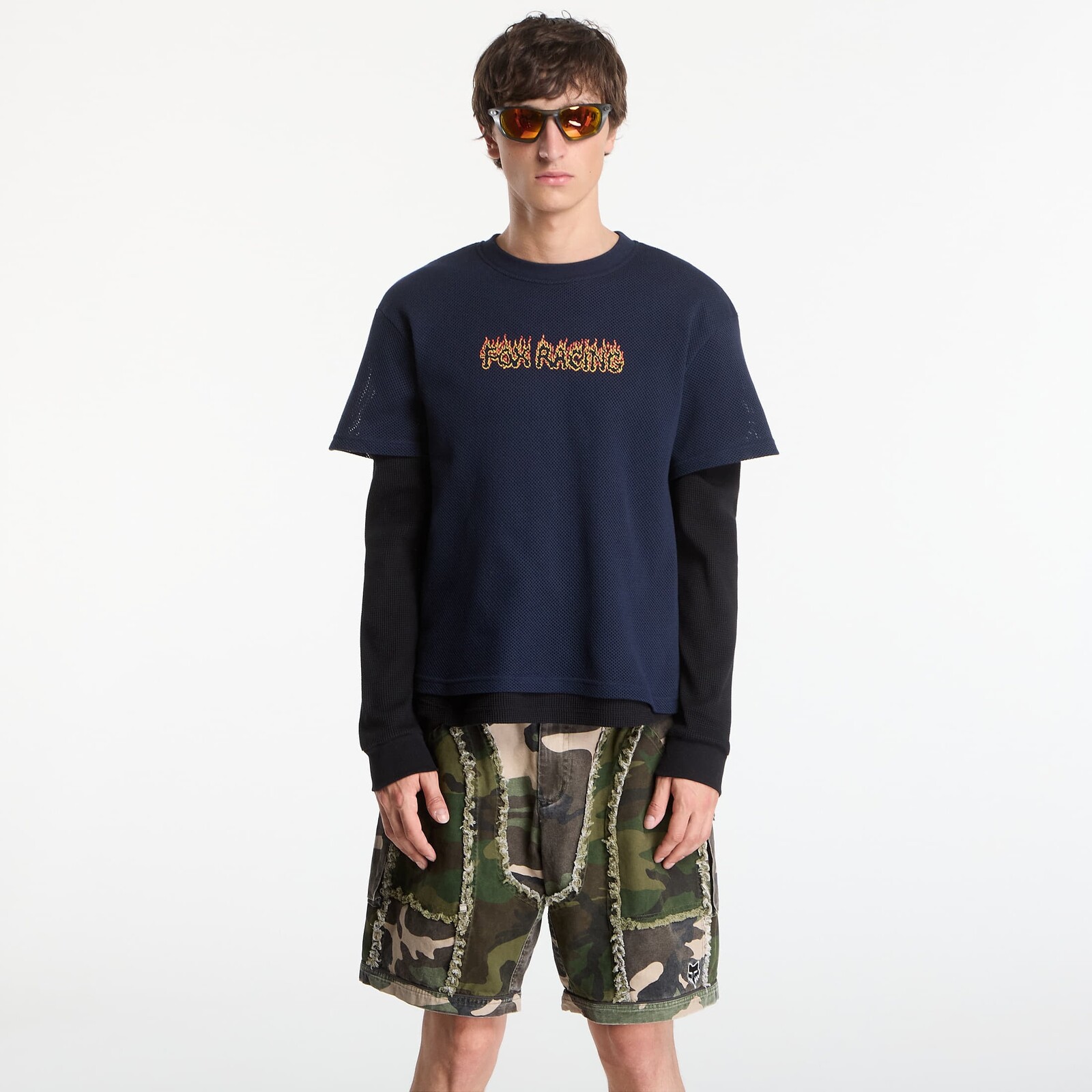 Tričko FOX Double Layer LS Top Navy L