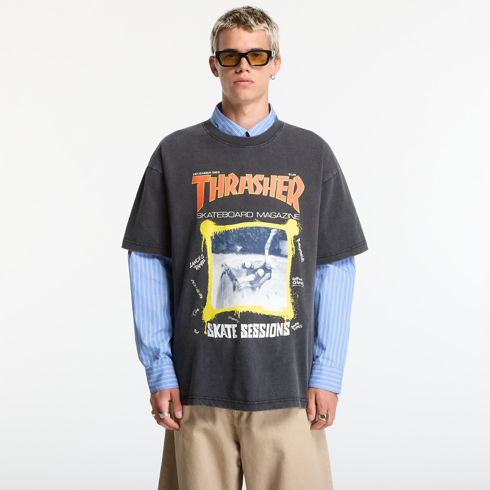 Tričko Thrasher December 1983 Vintage T-Shirt Black L