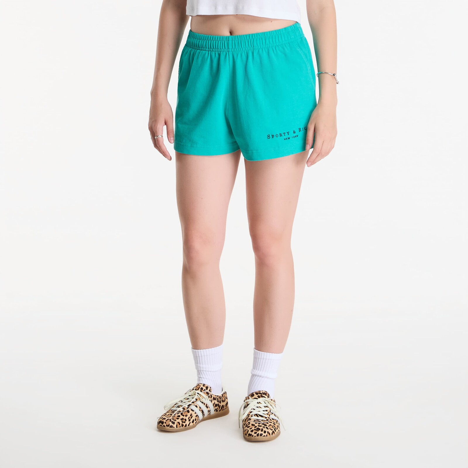 Šortky Sporty & Rich Title Embroidered Disco Short Amalfi Green L