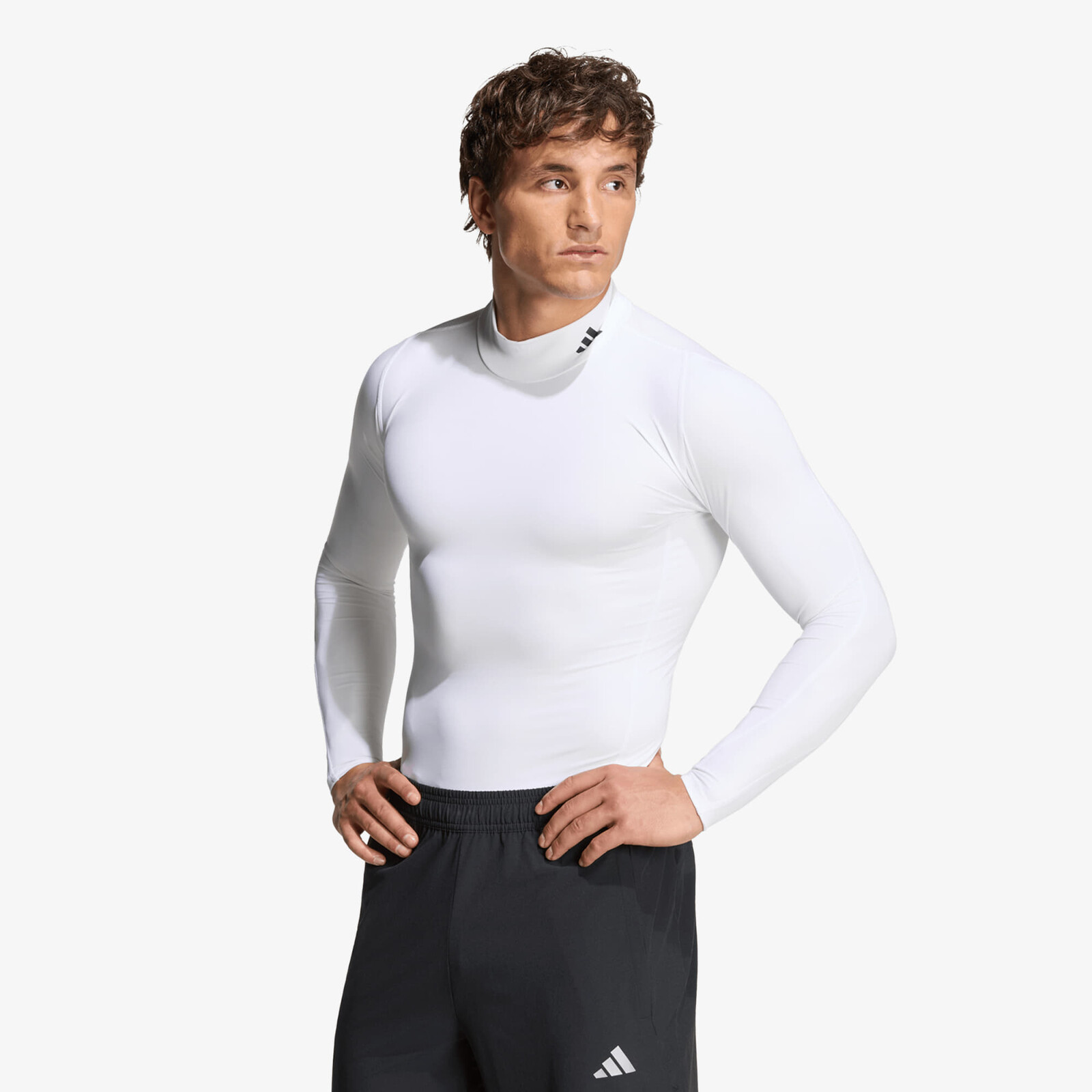 Tričko adidas Training Mockneck Long Sleeve T-Shirt White S