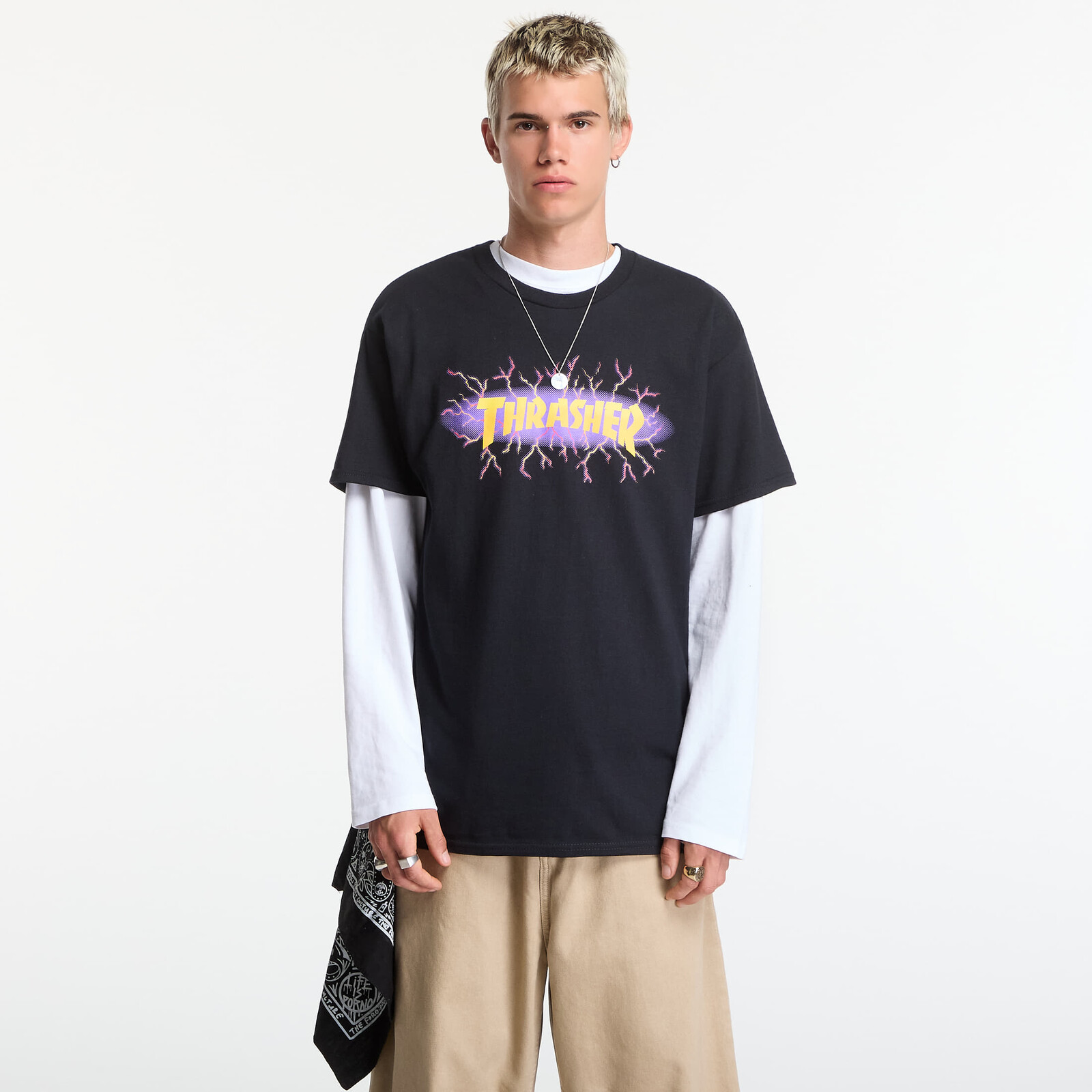 Tričko Thrasher Lightning T-Shirt Black S