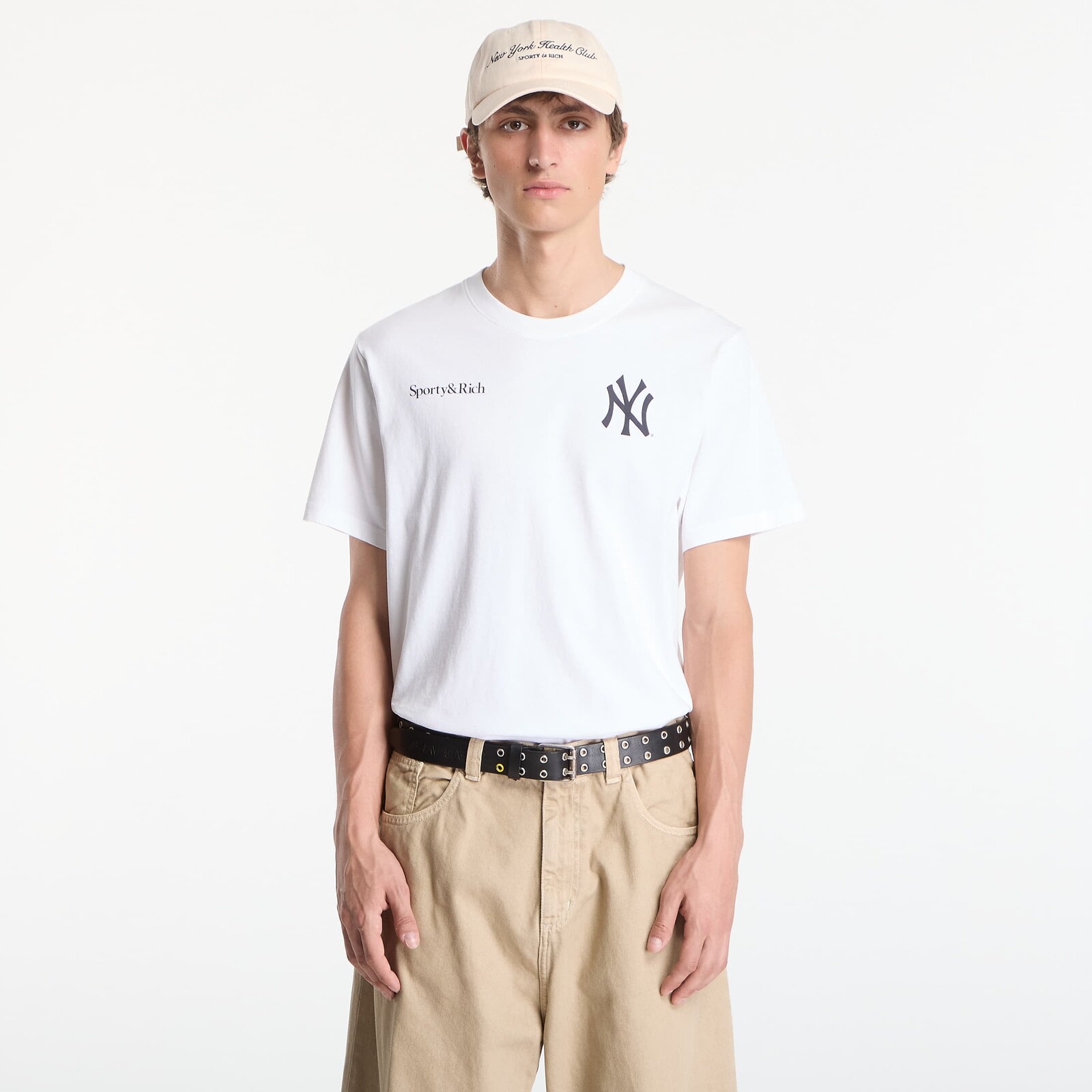 Tričko Sporty & Rich Yankees Arch Tshirt UNISEX White/ Dark Navy S