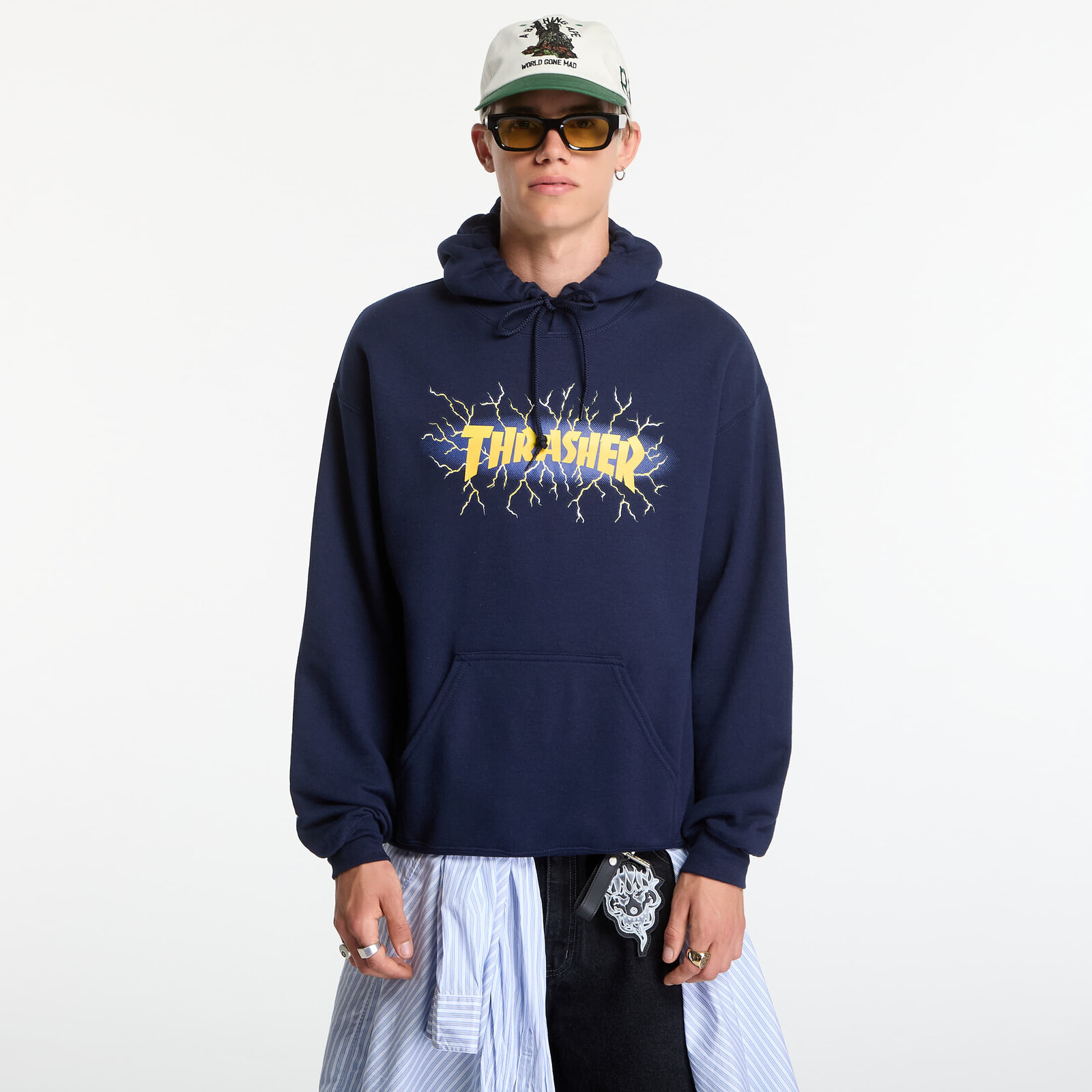 Mikina Thrasher Lightning Hoodie Blue L