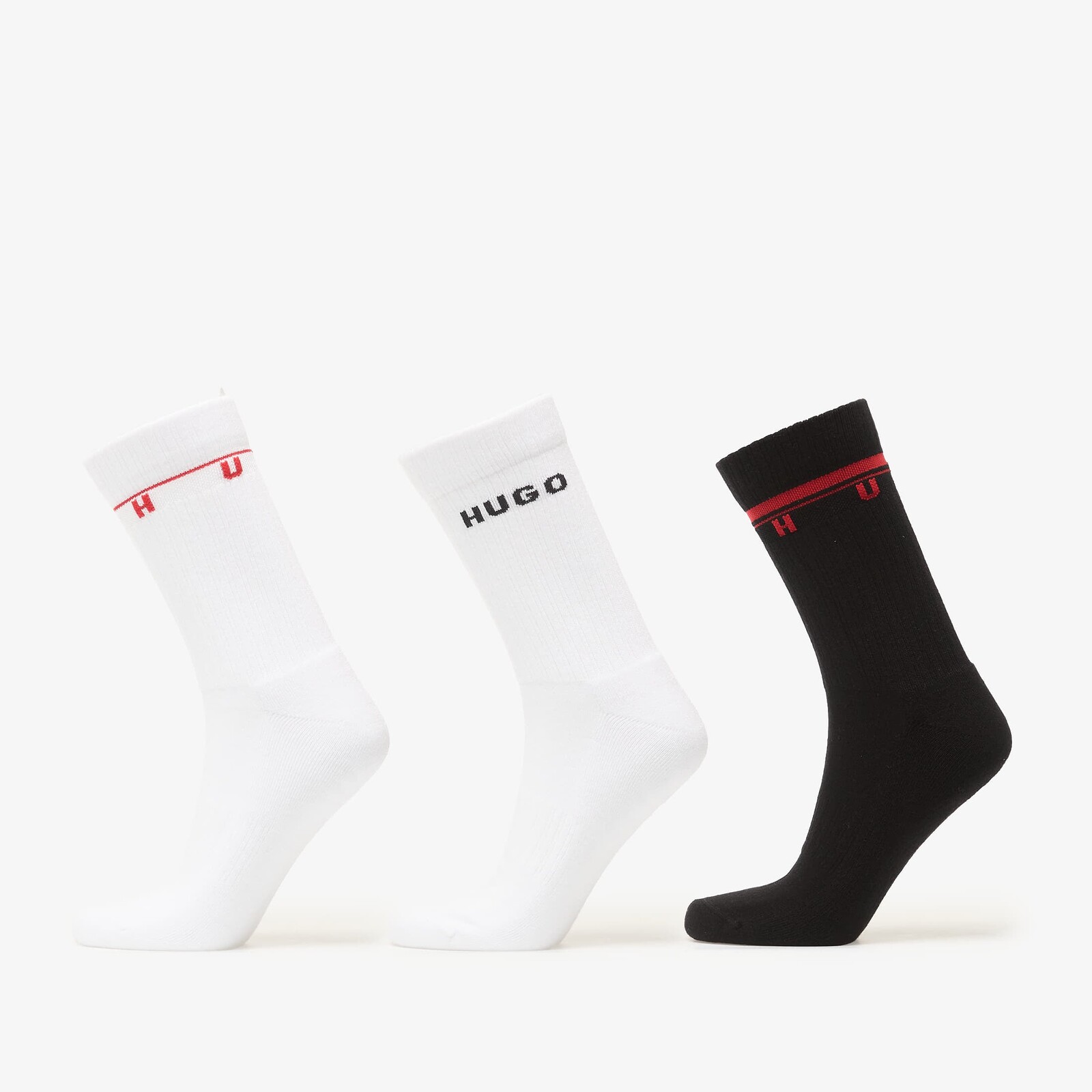 Ponožky Hugo Boss 3 Pack Quarter Socks Rib Spaced Multicolor 43-46