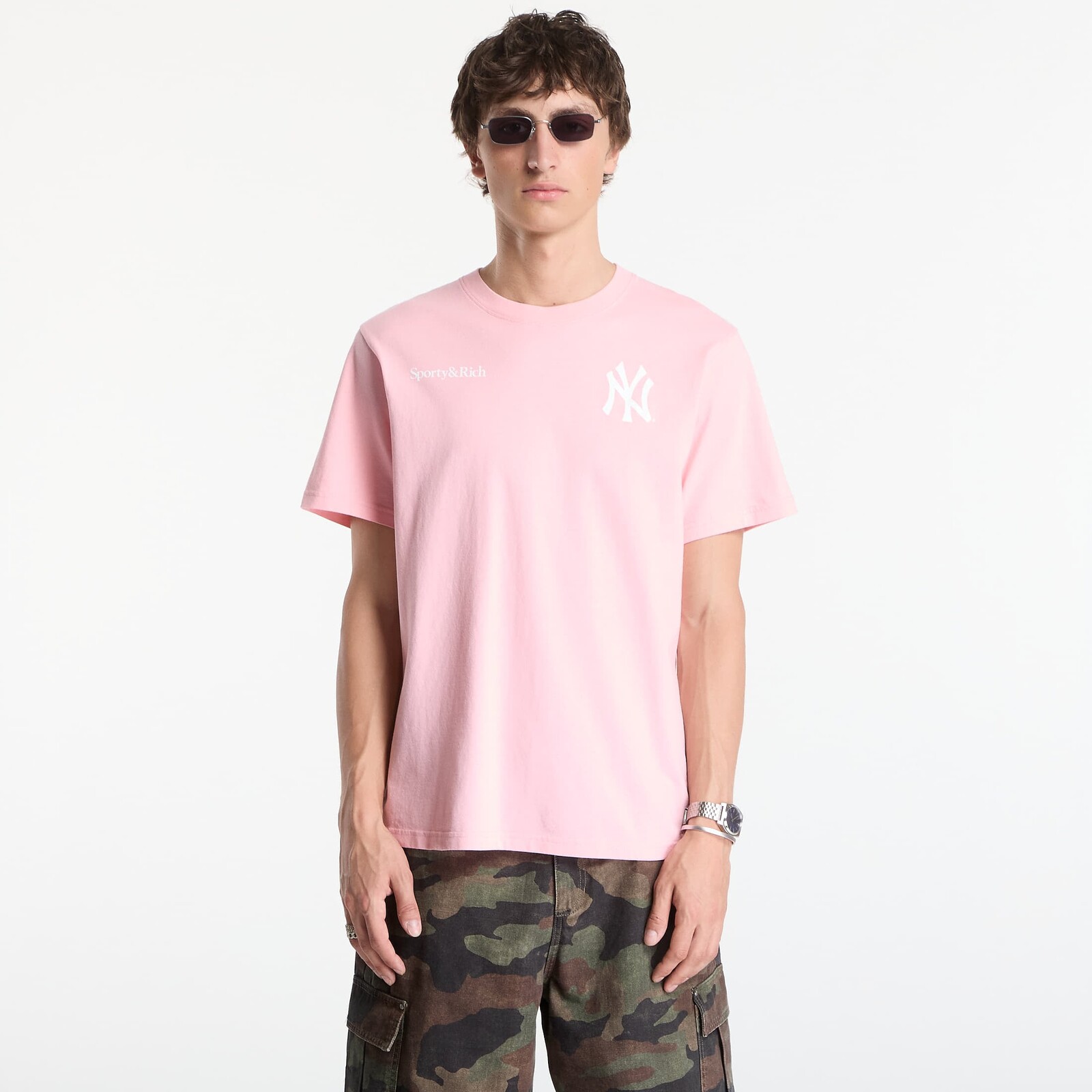 Tričko Sporty & Rich Yankees Arch Tshirt UNISEX Candy/ White M