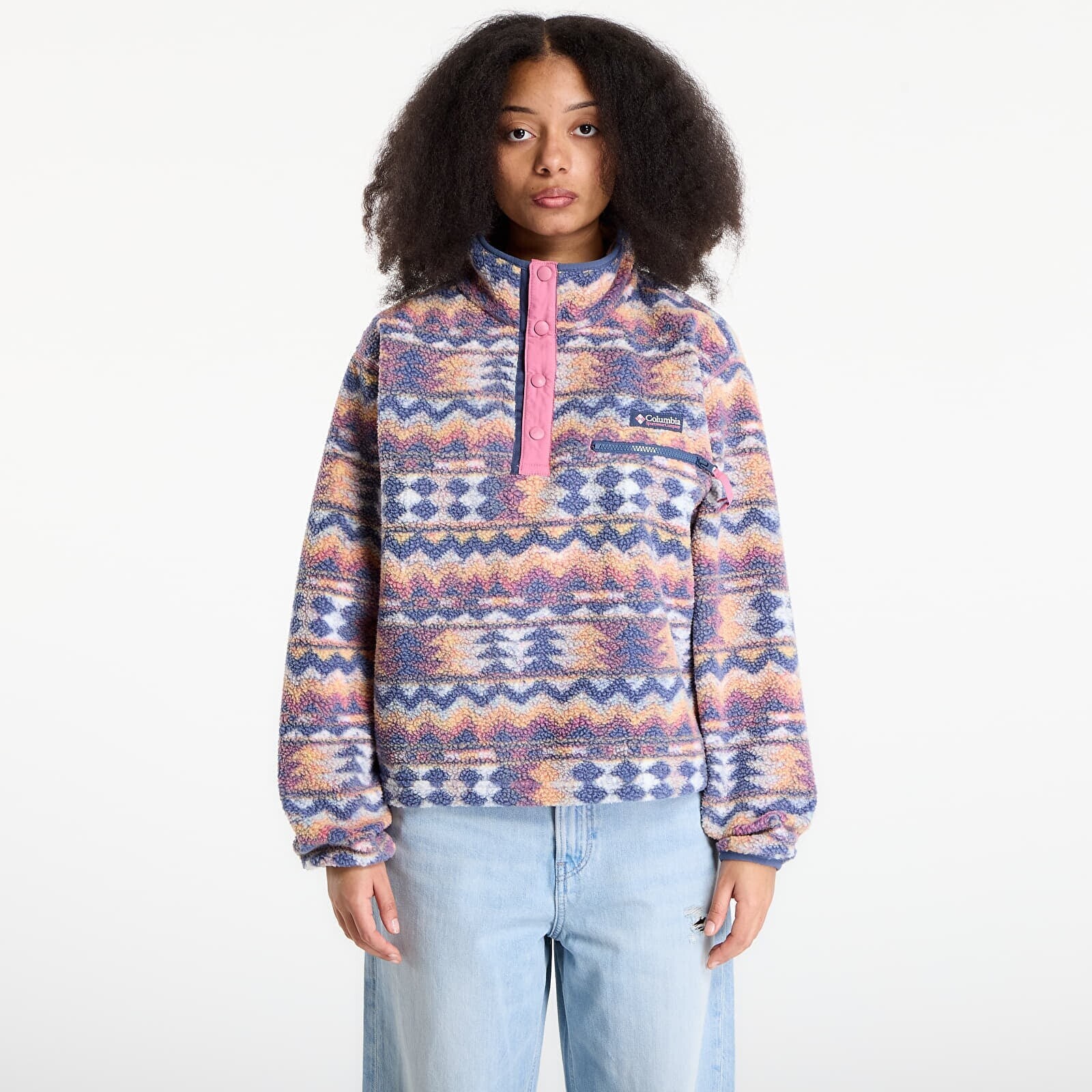 Bunda Columbia Helvetia™ II Cropped Sherpa Half Snap Fleece With Print Sea Salt/ Retrotree S