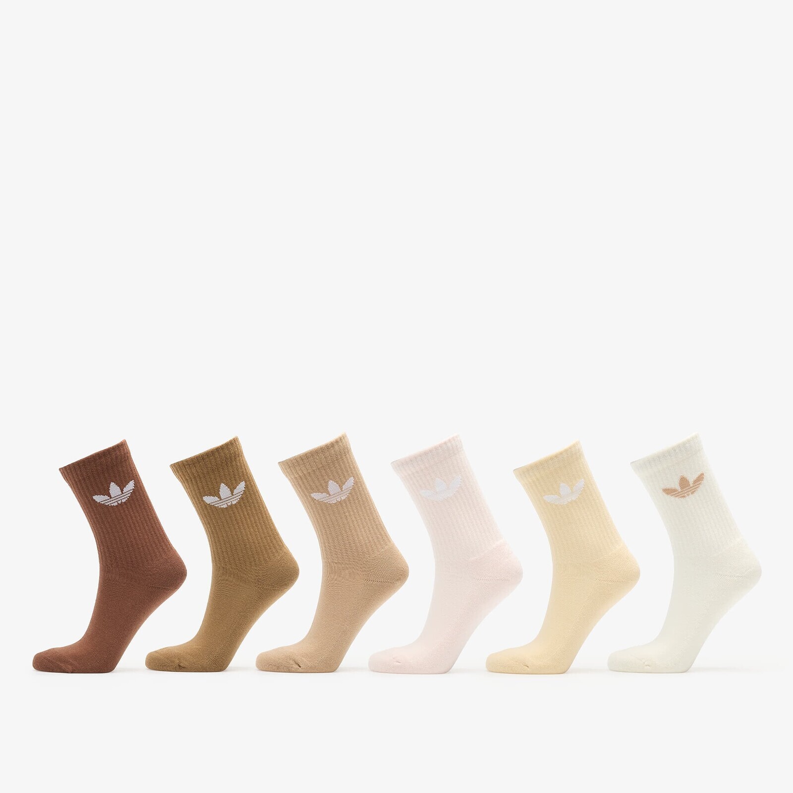 Ponožky adidas Trefoil Cushion Crew Socks 6-Pack Cream White/ Wonder Quartz XL