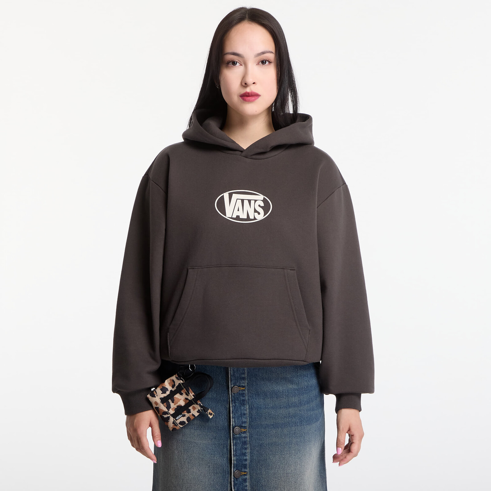 Mikina Vans Oval Logo Relaxed Pullover Faded Black L