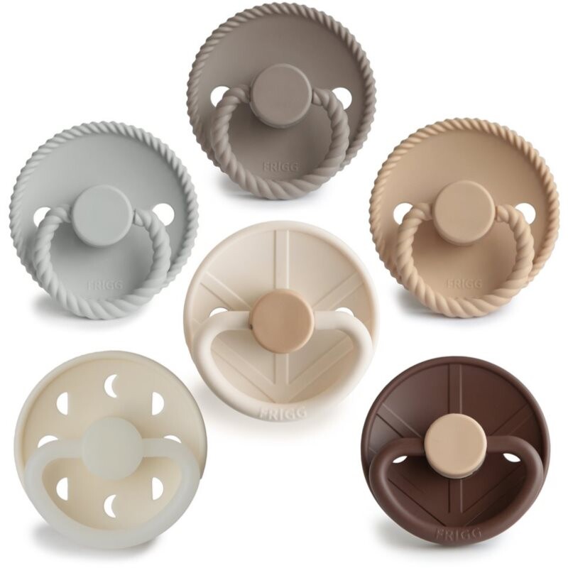 FRIGG 6-Pack Pacifiers Round Silicone Size 2 cumlík Earthy Wonder 6 ks