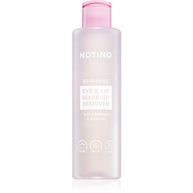 Notino Bi-Phase Eye & Lip Make-up Remover with Panthenol & Allantoin dvojfázový odličovač vodeodolného make-upu na oči a pery 200 ml
