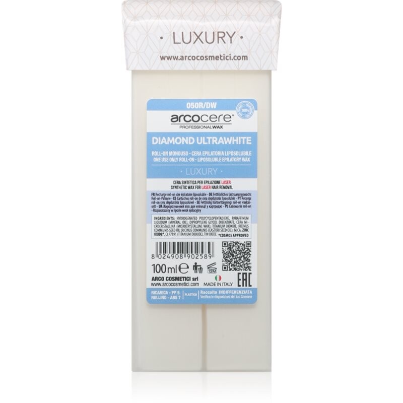 Arcocere Luxury Diamond Ultrawhite epilačný vosk roll-on 100 ml