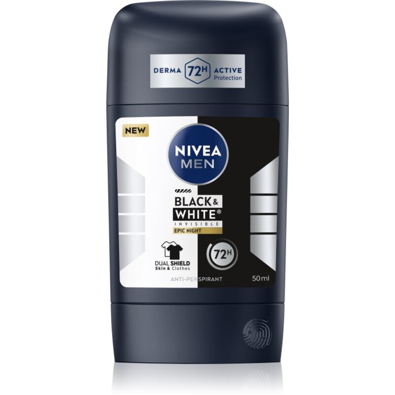 NIVEA MEN Black & White Epic Night tuhý antiperspitant pre mužov 50 ml