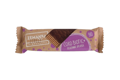 BIOPEKÁRNA ZEMANKA Celozrnná oplátka z jednozrnky kokosová v čokoláde BIO 40 g