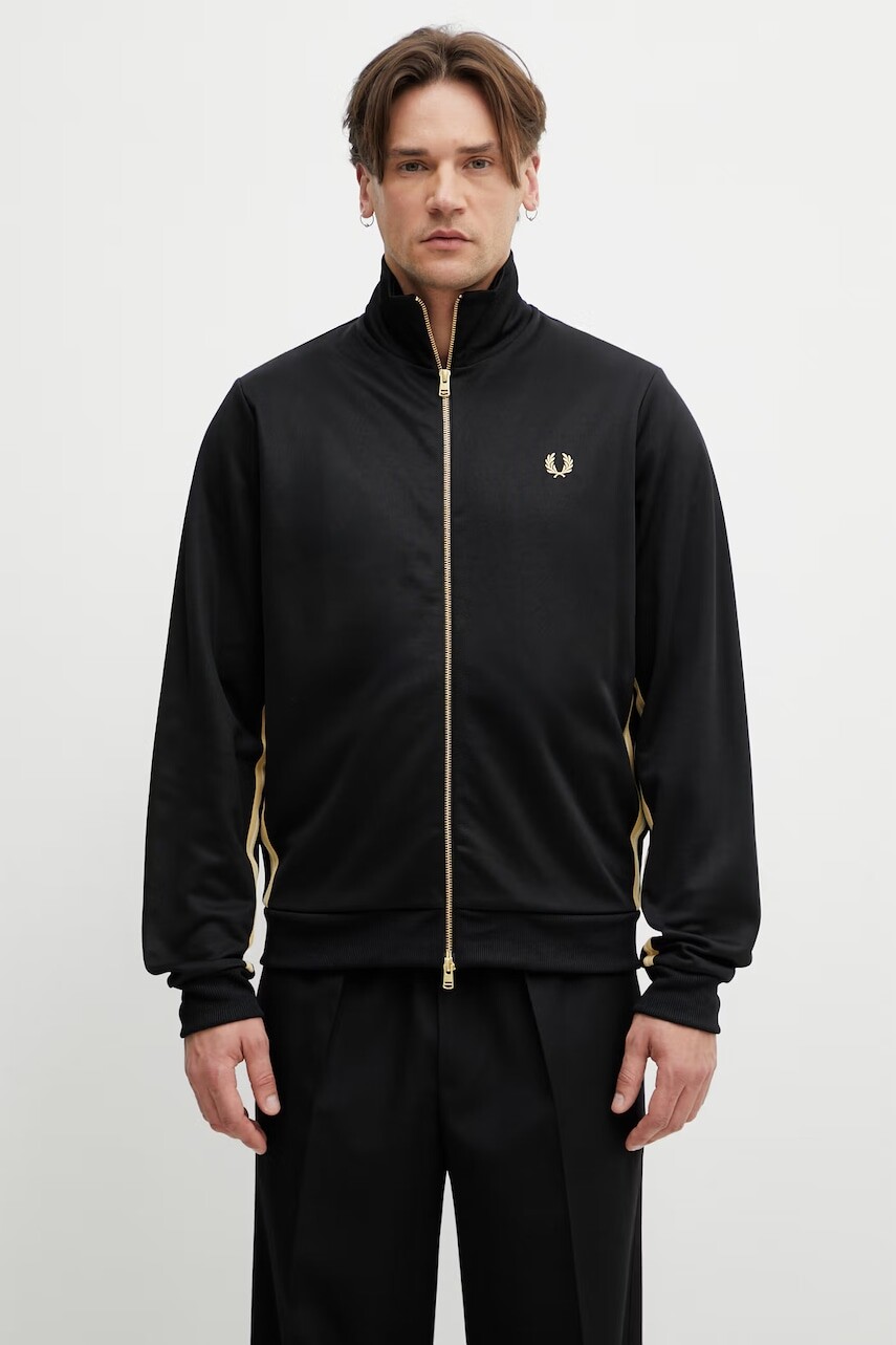 Fred Perry mikina na zips pánska s bavlnou