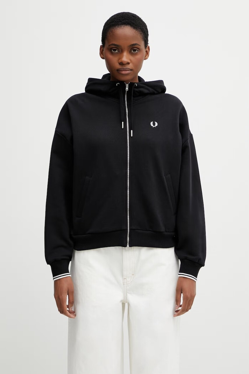 Fred Perry mikina na zips dámska bavlnená