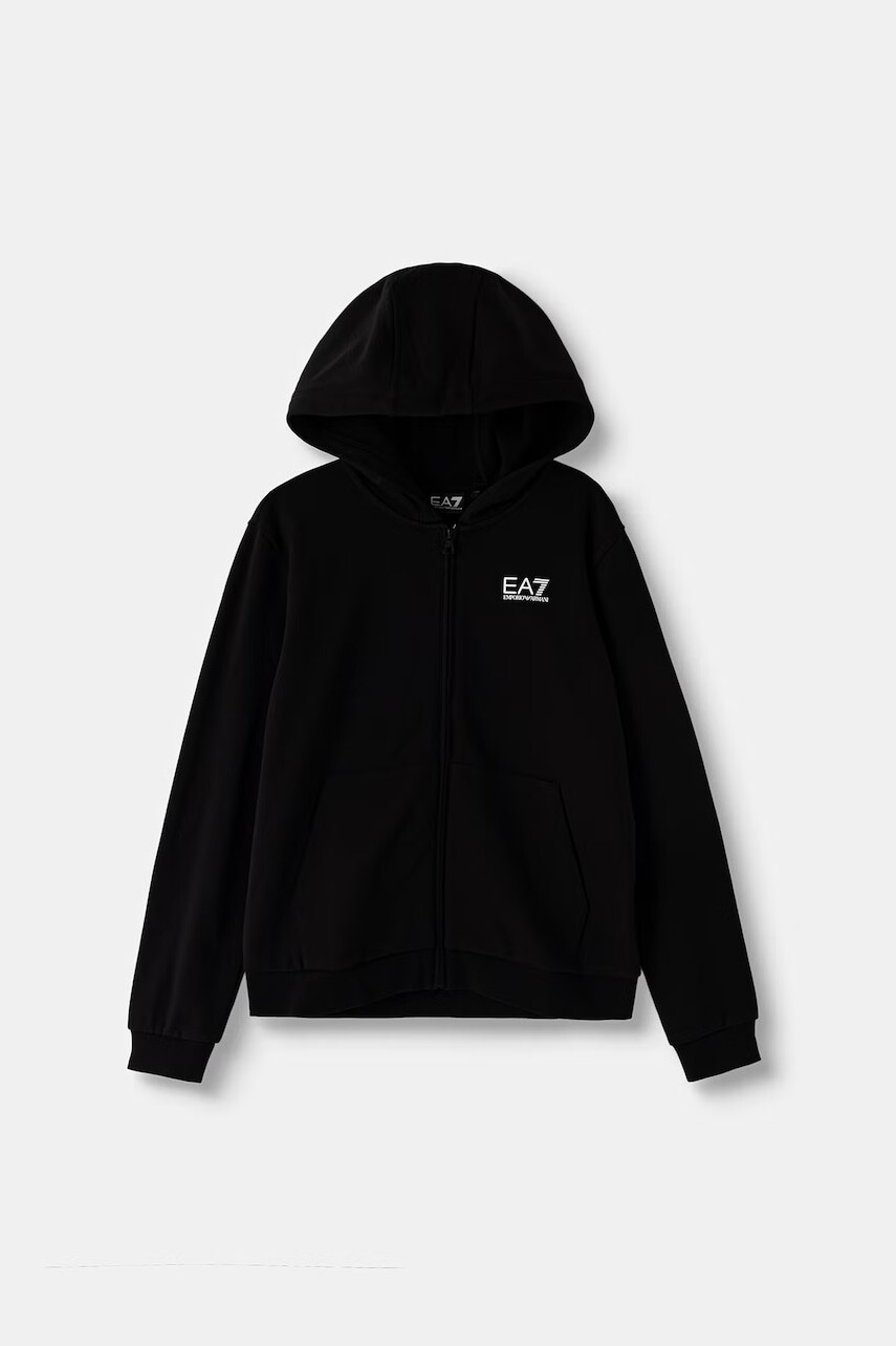 EA7 Emporio Armani mikina s kapucňou detská s bavlnou