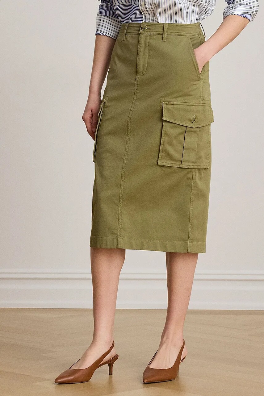 Lauren Ralph Lauren úzka sukňa bavlnená s elastanom