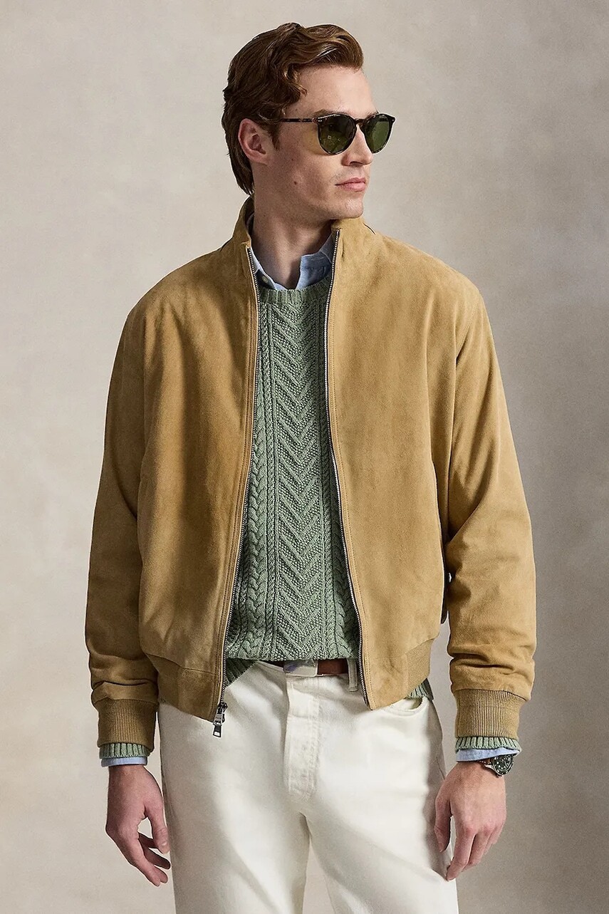 Polo Ralph Lauren prechodná bunda pánska semišová