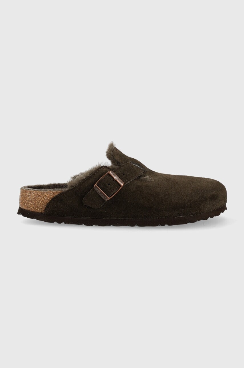 Semišové šľapky Birkenstock Boston FUR