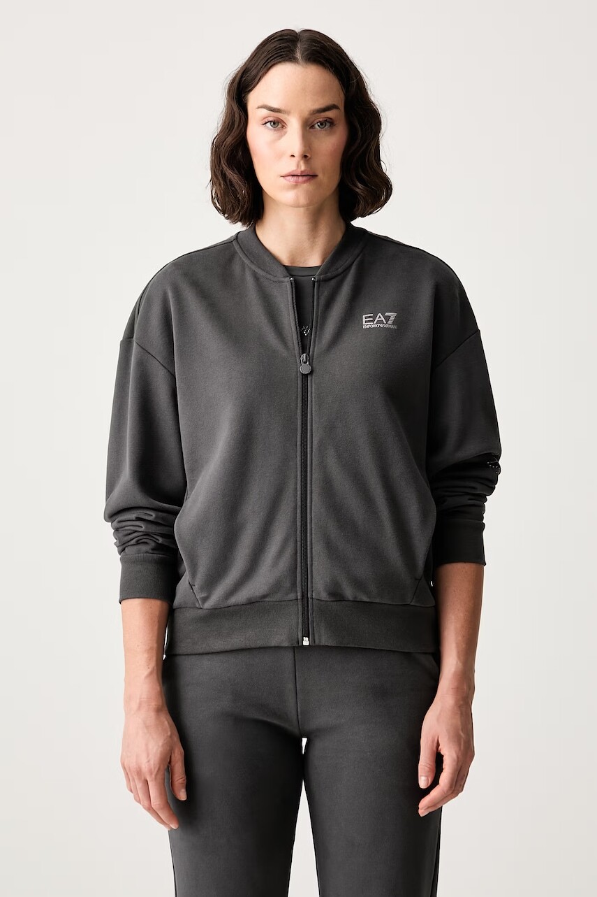 EA7 Emporio Armani mikina na zips dámska s bavlnou