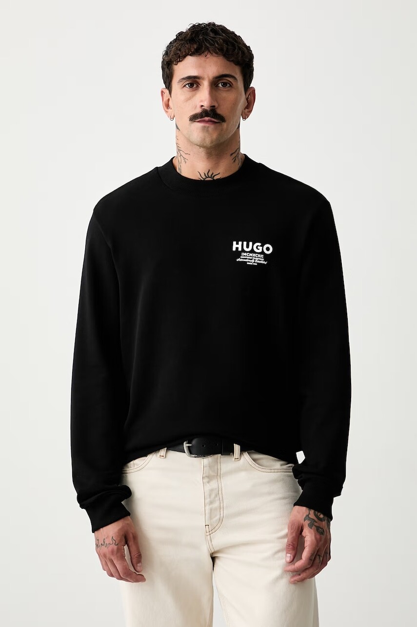 HUGO Blue mikina pánska bavlnená Nespon