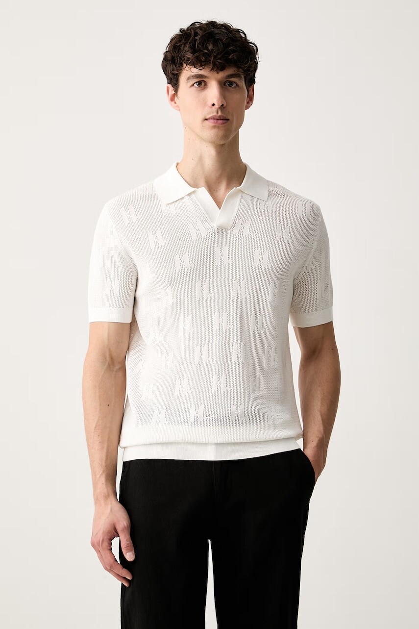 Karl Lagerfeld polo tričko pánske vzorované