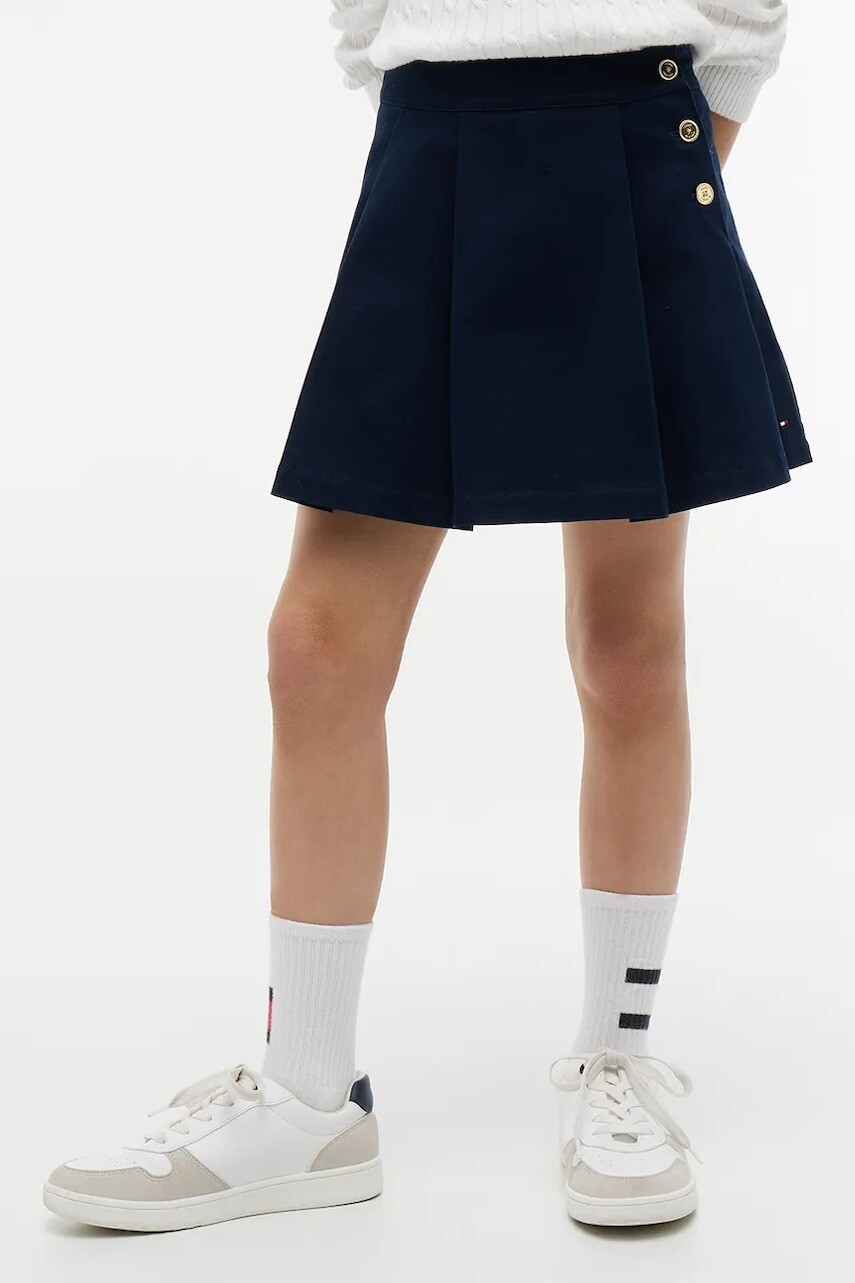Tommy Hilfiger rozšírená sukňa s bavlnou