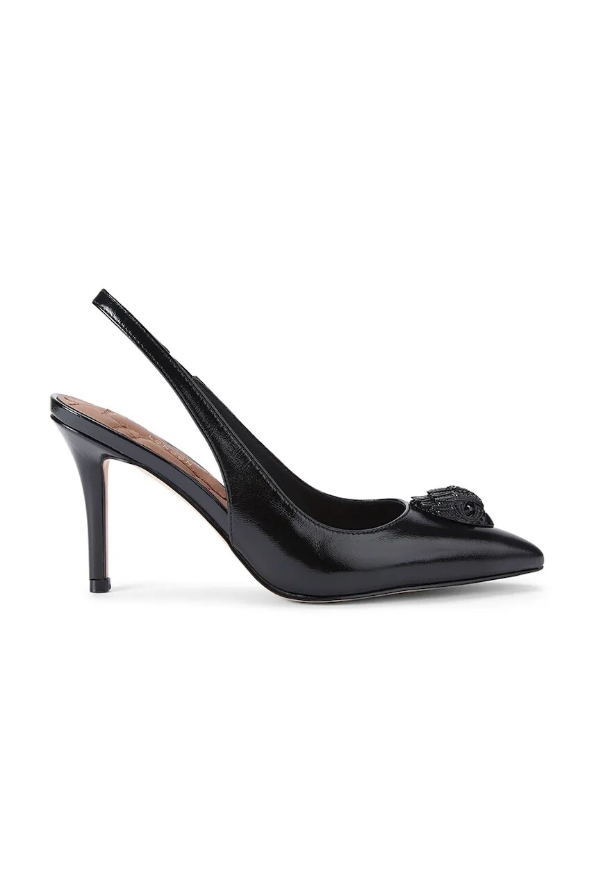 Kurt Geiger London obuv s ihličkovým opätkom kožená Belgravia High Sling Dr Black Patent