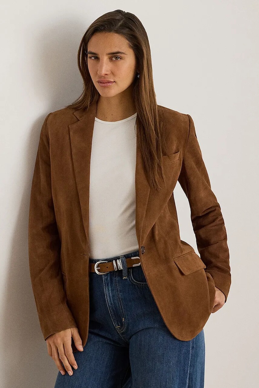 Lauren Ralph Lauren jednoradové sako dámske semišové